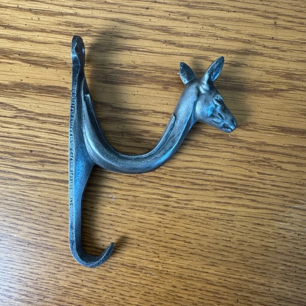 Vintage 1964 Whitehall Metal Studios Deer Head‎ Double Hook Hanger Metal